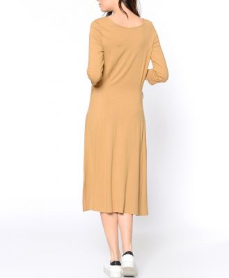  Tarçın Yarim Kol Parcali Pike Celik Elbise | Elb12968