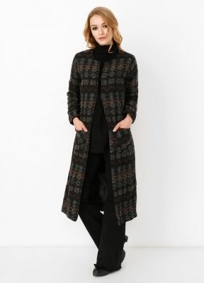  Sense Hardal Kilim Önü Agraflı Uzun Kaban | Hrk13645