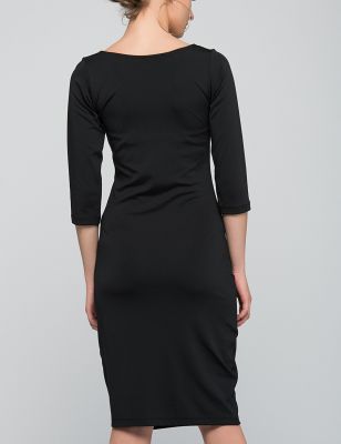  Siyah Önü Metal Fermuarlı Dalgic Elbise | Elb13570