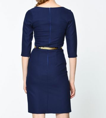  Saks Gübür Detaylı Pike Celik Elbise | Elb13020
