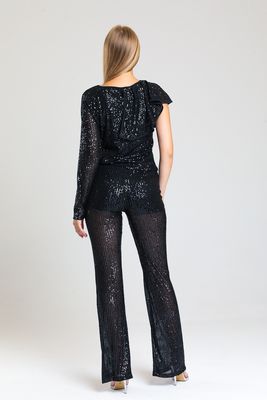  Siyah Astarlı Gizli Fermuarlı Zara Payet Pantolon | Pnt32488
