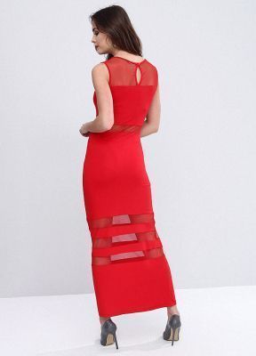  Kırmızı Tül Detayli Elbise | Elb13919