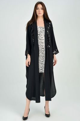  Siyah Önü Payetli Kimono | Kmn31597