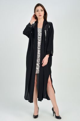  Siyah Önü Payetli Kimono | Kmn31597