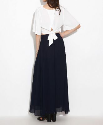  Lacıvert Pileli Sifon Etek | Etk13406