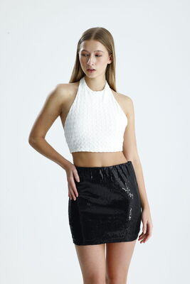  Sense Siyah Mini Boy Astarlı Payet Etek | ETK36695