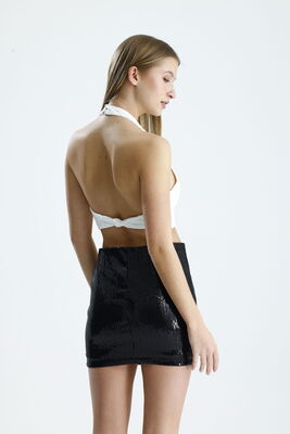  Sense Siyah Mini Boy Astarlı Payet Etek | ETK36695