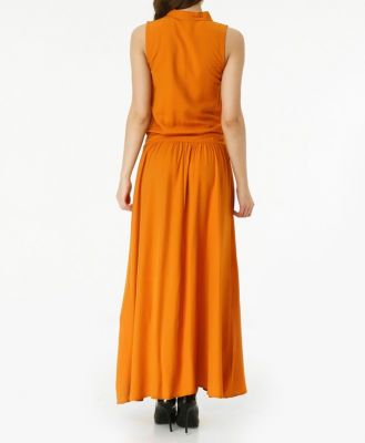  Hardal Pat Detaylı Elbise | Elb12528