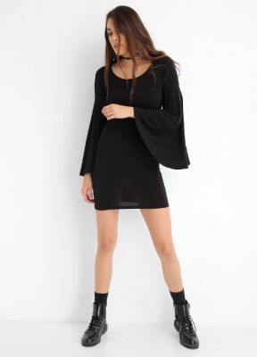  Siyah İspanyol Kol Elbise | Elb13521