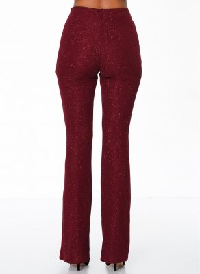  Bordo Beli Lastikli Simli Abiye Pantolon | Pnt31359