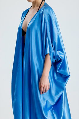 Sense Mavi Saten Plaj Kimono | ELB33597