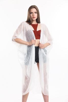  Sense Ekru Kırinkıl Şifon Plaj Kimono | Elb33597