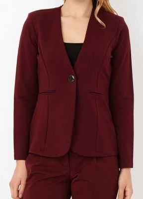  Bordo İc Astari Dantel Ceket | Ckt17927