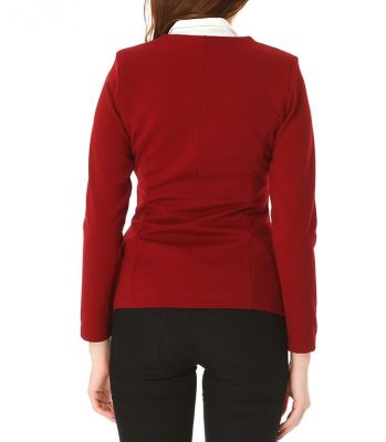  Bordo İc Astari Dantel Ceket | Ckt17927