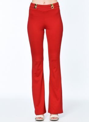  Kırmızı Beli Sari Toka Dalgii Pantolon | Pnt14574