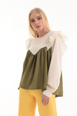  Sense Standart payet omzu acık bluz | Blz31917