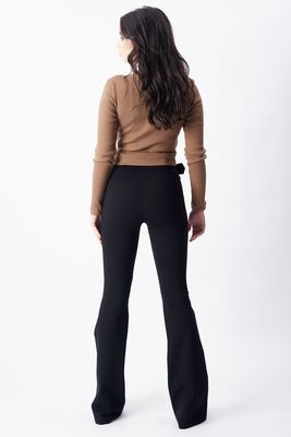  Siyah Fermuarlı Çizgili Ottoman Pantolon | PNT32703