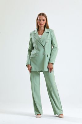  Sense Küf Yeşili Kadın Takım Elbise Ceket Ve Pantolon | TK34239