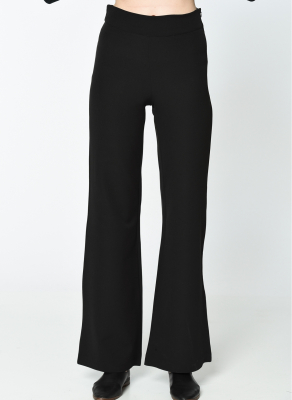  Siyah Yandan Fermuarlı Krep Pantolon | Pnt14238