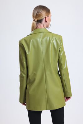  Sense Fıstık Yeşili Kadın Suni Deri Ceket | Ckt33554