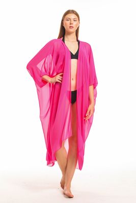  Sense Fuşya Şifon Plaj Kimono | ELB33597