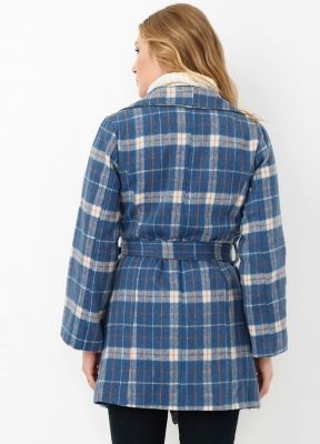  Saks-Ekru Genis Yakali Beli Kusakli Ekose Kaban | Kbn13140