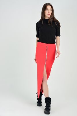  Sense Kırmızı Etek - Tek Paça Pantolon Görünümlü Etek | Etk31579