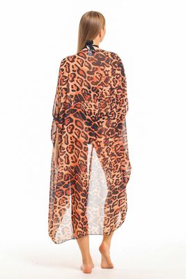  Sense Leopar Desenli Şifon Plaj Kimono | ELB33597