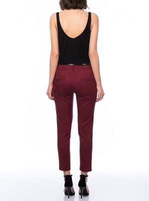  Bordo Beli Kemerli Jakarli Pantolon | Pnt19010