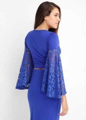  Saks Kollari Dantel Kisa Bluz | Blz13713