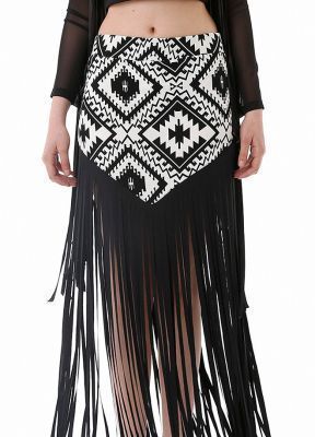  Siyah Kilim Desen Etek - Püsküllü Kilim Desen Etek | Etk14220