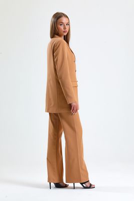  Sense Camel İçi Astarlı  Hürrem Kumaş Oversize Blazer Ceket | Ckt34236