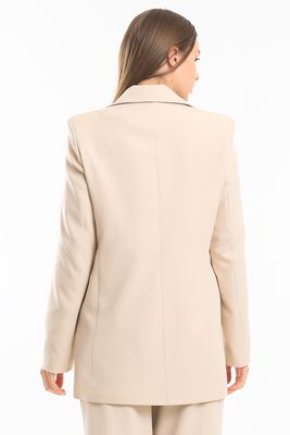  Sense Bej İçi Astarlı  Hürrem Kumaş Oversize Blazer Ceket | Ckt34236