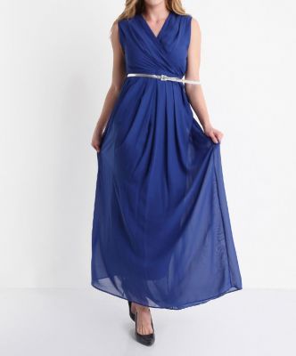  Saks İci Astarlı Uzun Şifon Elbise | Elb13997