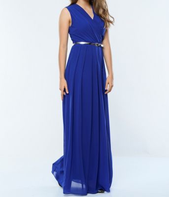  Saks İci Astarlı Uzun Şifon Elbise | Elb13997
