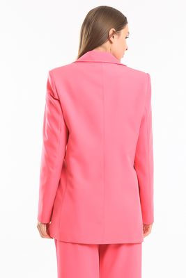  Sense Fuşya İçi Astarlı  Hürrem Kumaş Oversize Blazer Ceket | Ckt34236