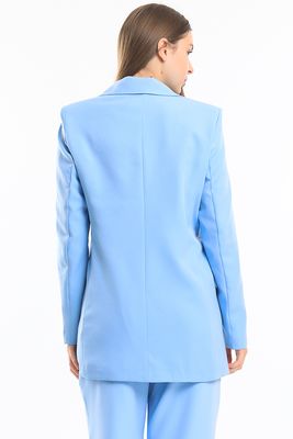  Sense Mavı İçi Astarlı  Hürrem Kumaş Oversize Blazer Ceket | Ckt34236