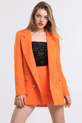  Sense Oranj İçi Astarlı  Hürrem Kumaş Oversize Blazer Ceket | Ckt34236