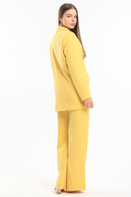  Sense Sarı İçi Astarlı  Hürrem Kumaş Oversize Blazer Ceket | Ckt34236