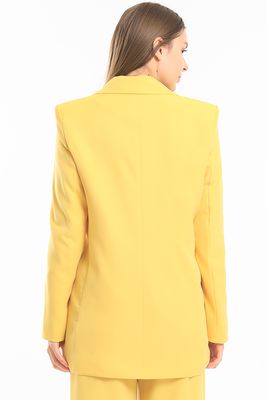  Sense Sarı İçi Astarlı  Hürrem Kumaş Oversize Blazer Ceket | Ckt34236