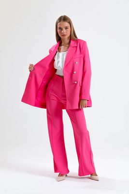  Sense Pembe İçi Astarlı  Hürrem Kumaş Oversize Blazer Ceket | Ckt34236