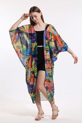  Sense Palmiye Şifon Plaj Kimono | ELB33597