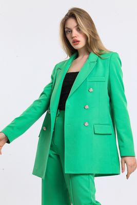  Sense Yesıl İçi Astarlı  Hürrem Kumaş Oversize Blazer Ceket | Ckt34236