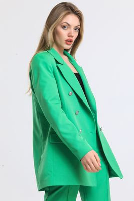  Sense Yesıl İçi Astarlı  Hürrem Kumaş Oversize Blazer Ceket | Ckt34236