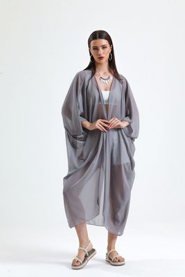  Sense Grı Şifon Plaj Kimono | Elb33597