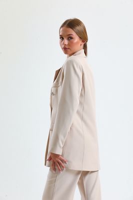  Sense Taş İçi Astarlı  Hürrem Kumaş Oversize Blazer Ceket | Ckt34236