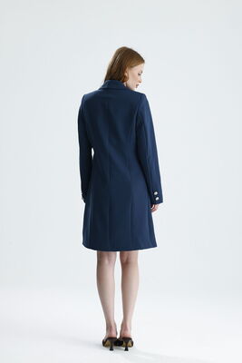  Sense Lacıvert Astarlı Metal Düğmeli Adriyana Ceket Elbise | CKT35856