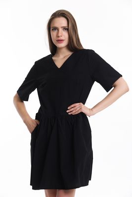  Sense Siyah Cep Detaylı Mini Elbise | Elb34254