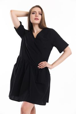  Sense Siyah Cep Detaylı Mini Elbise | Elb34254
