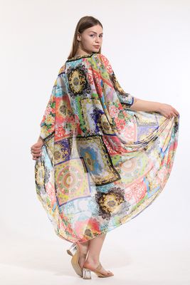  Sense Pano Desen Şifon Plaj Kimono | ELB33597